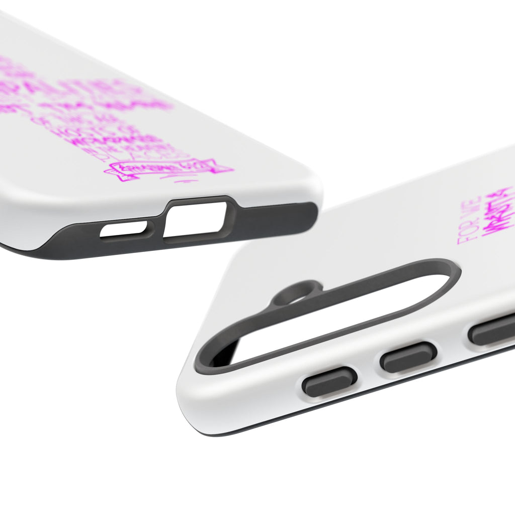 Armor of God Christian Cross Phone Case — Ephesians 6:12 Pink Typography Tough Case