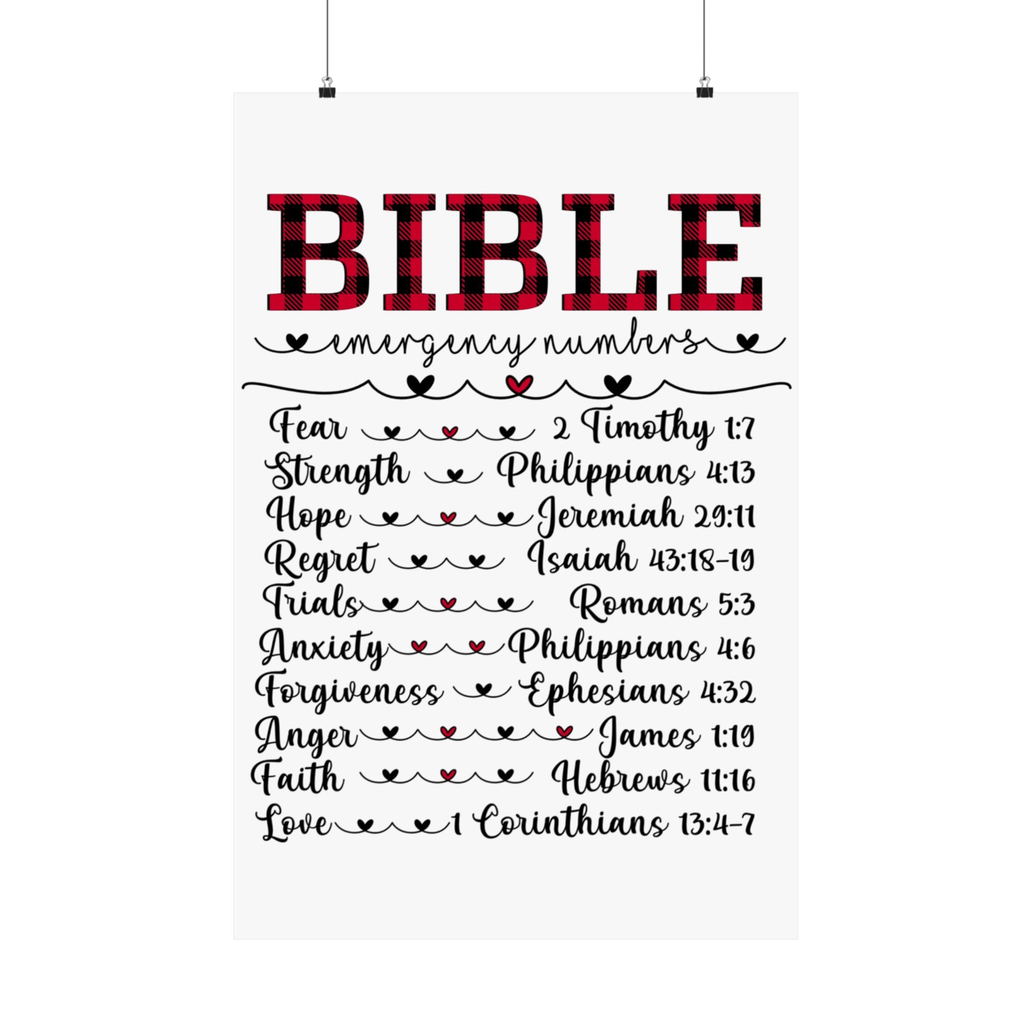 Bible Verse Emergency Number Poster