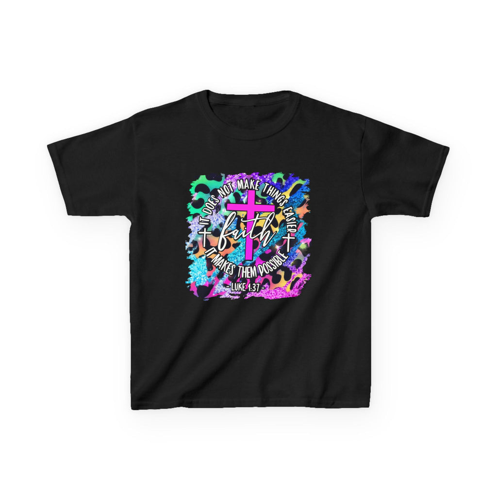 Kids Faith T-Shirt - Colorful Cross Graphic 'Faith' Christian Tee for Children