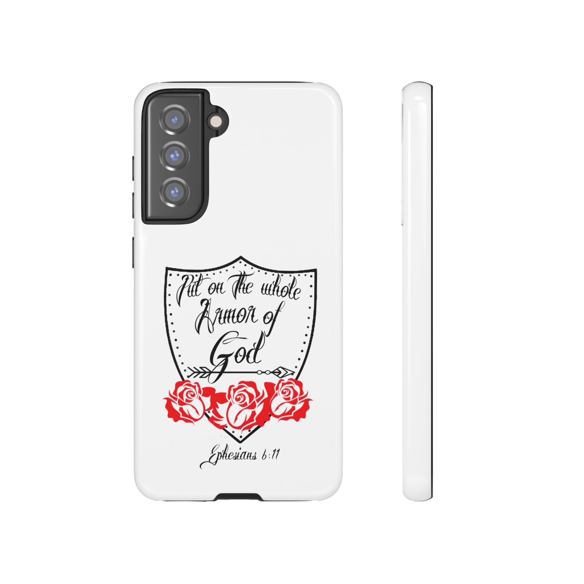 Armor of God Phone Case — Ephesians 6:11 Christian Floral Protective Cover