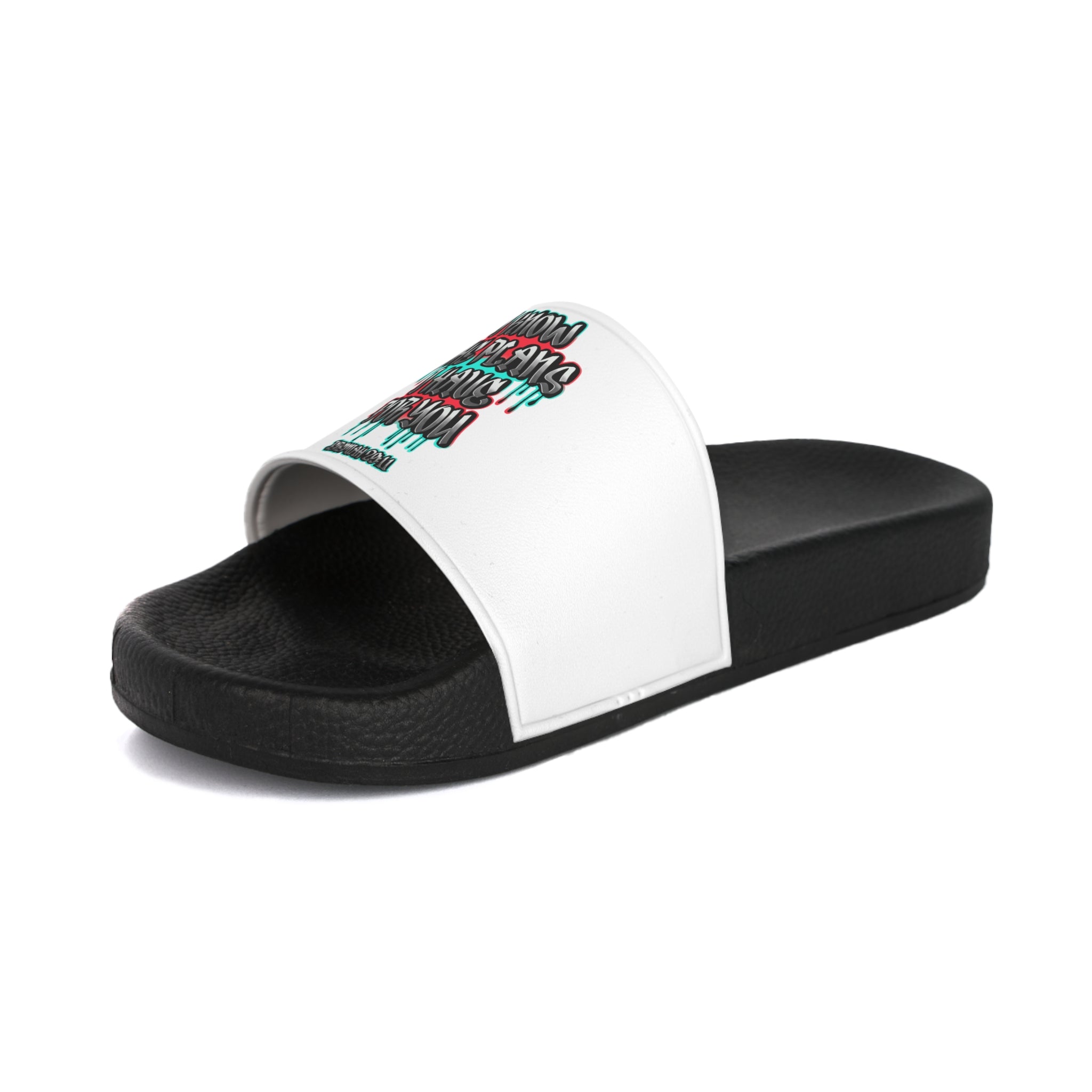 Slide Sandals — Jeremiah 29:11 Graffiti Bible Verse Pool Slides for Men