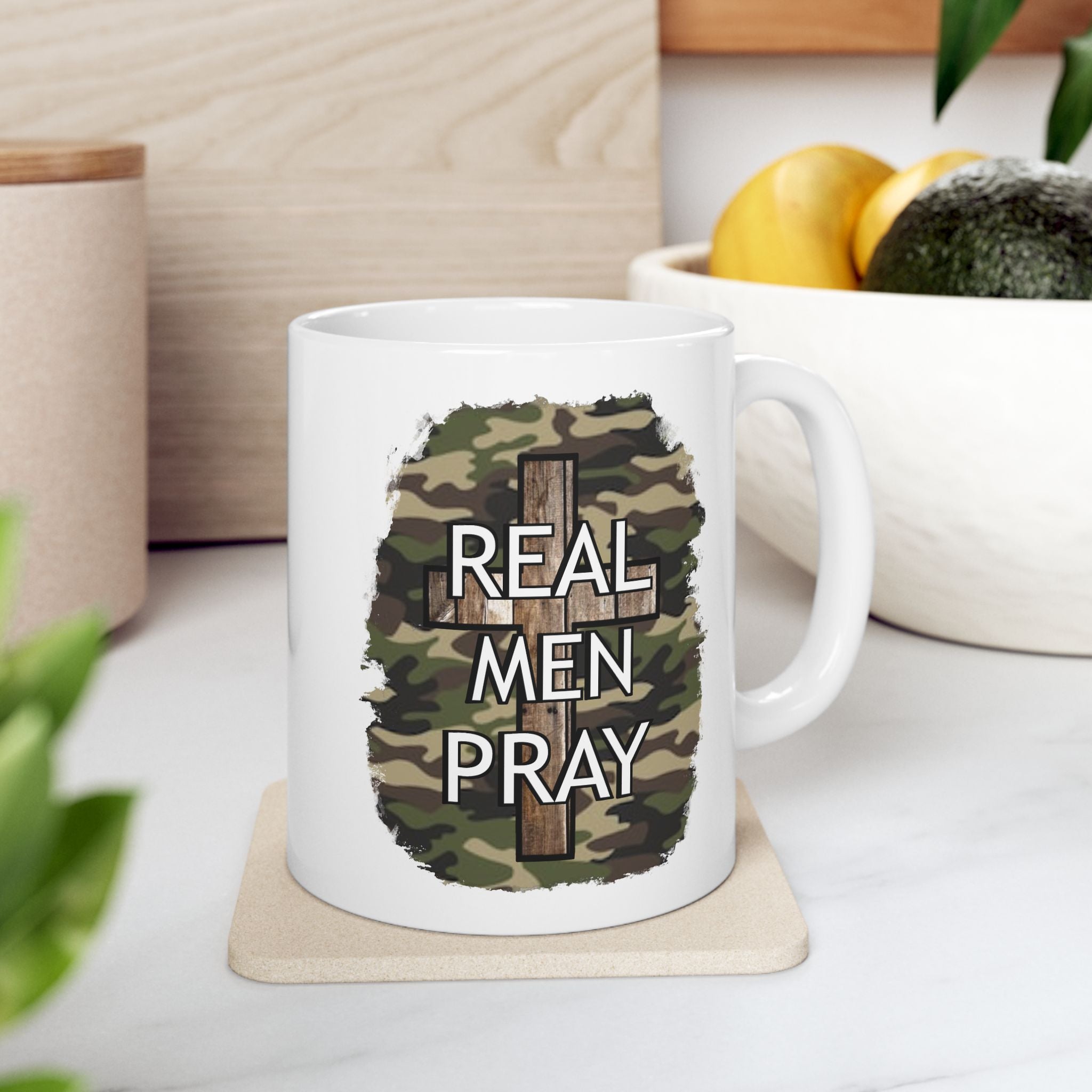 Real Men Pray Christian Coffee Cup (11oz, 15oz)