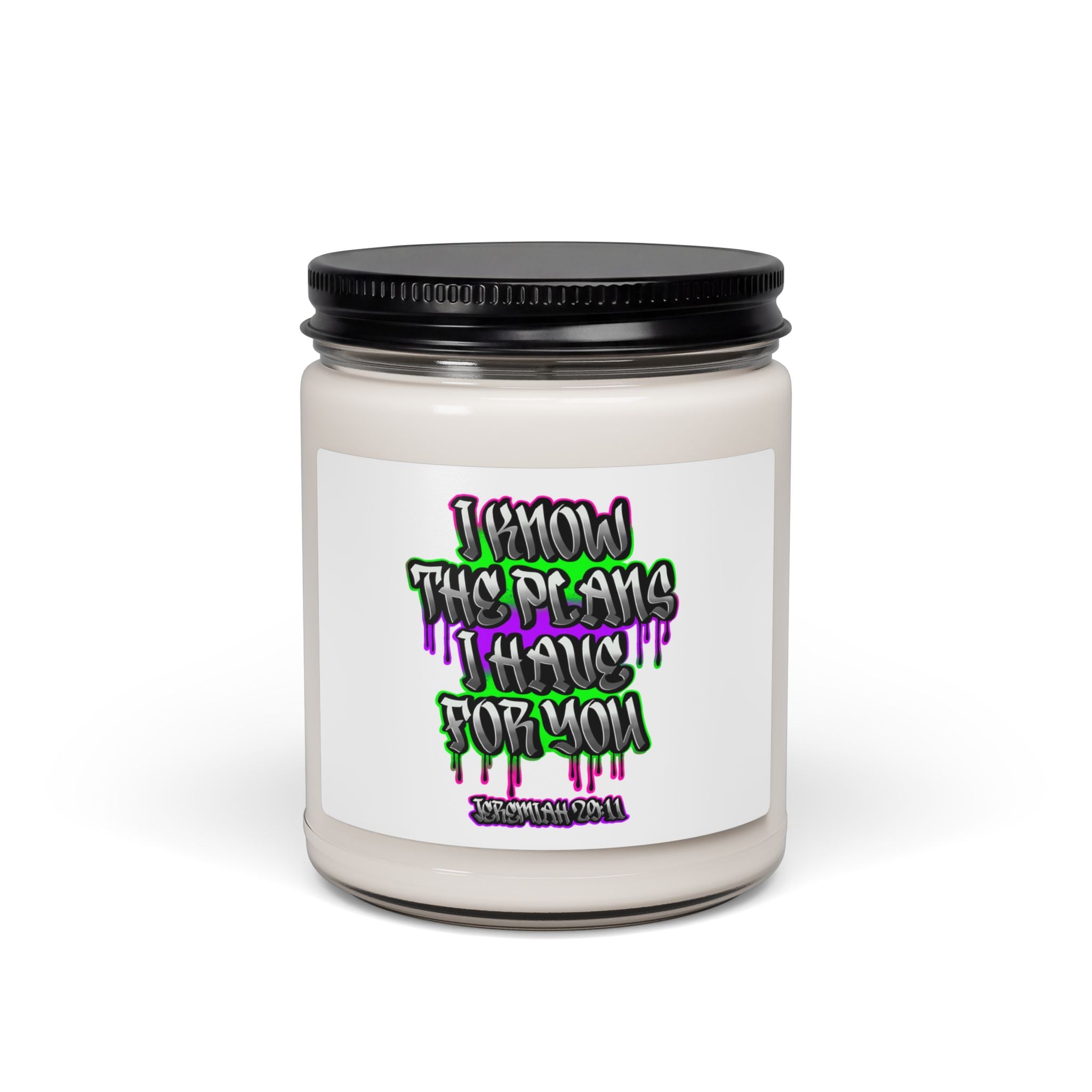 Scented Soy Candle — "I Know the Plans I Have for You" Inspirational Jar, 9 oz