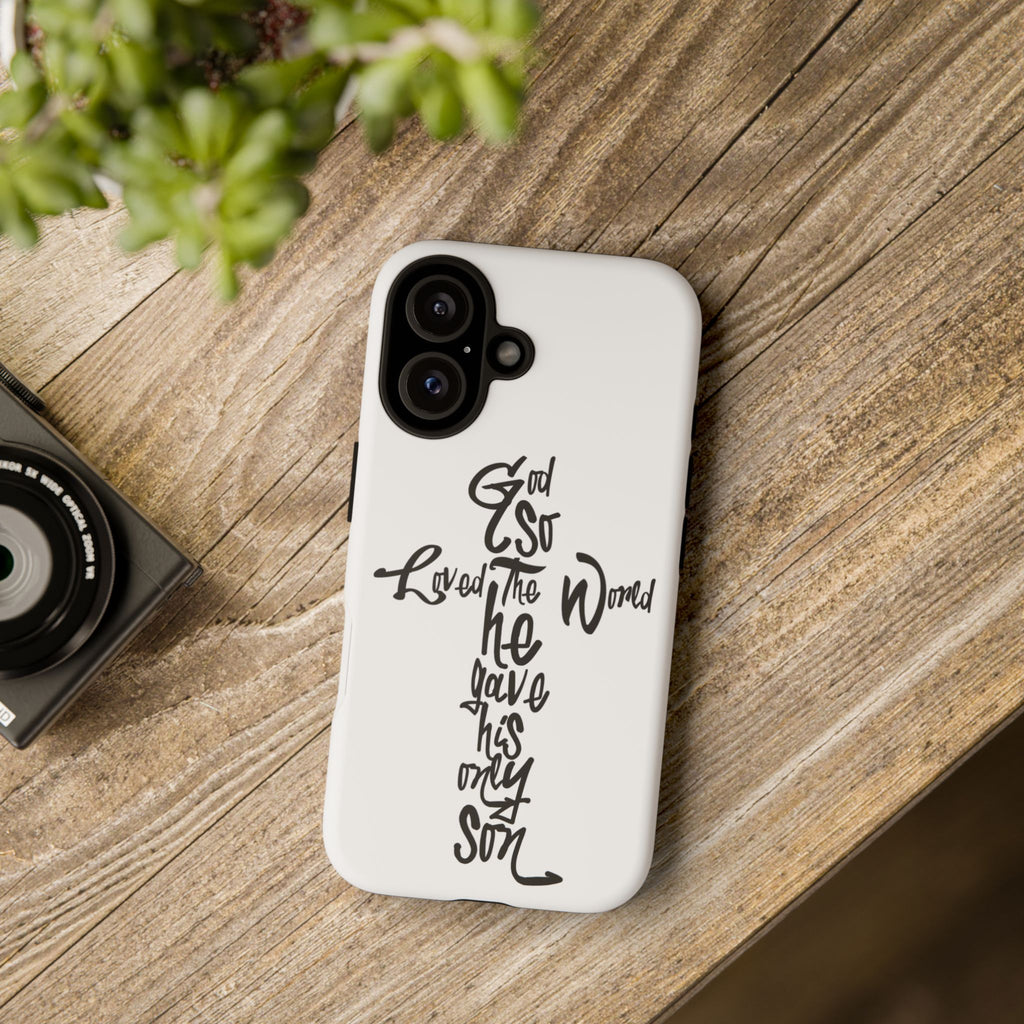 John 3:16 Bible Verse Christian Cross Phone Case — “God So Loved the World He Gave His Only Son”