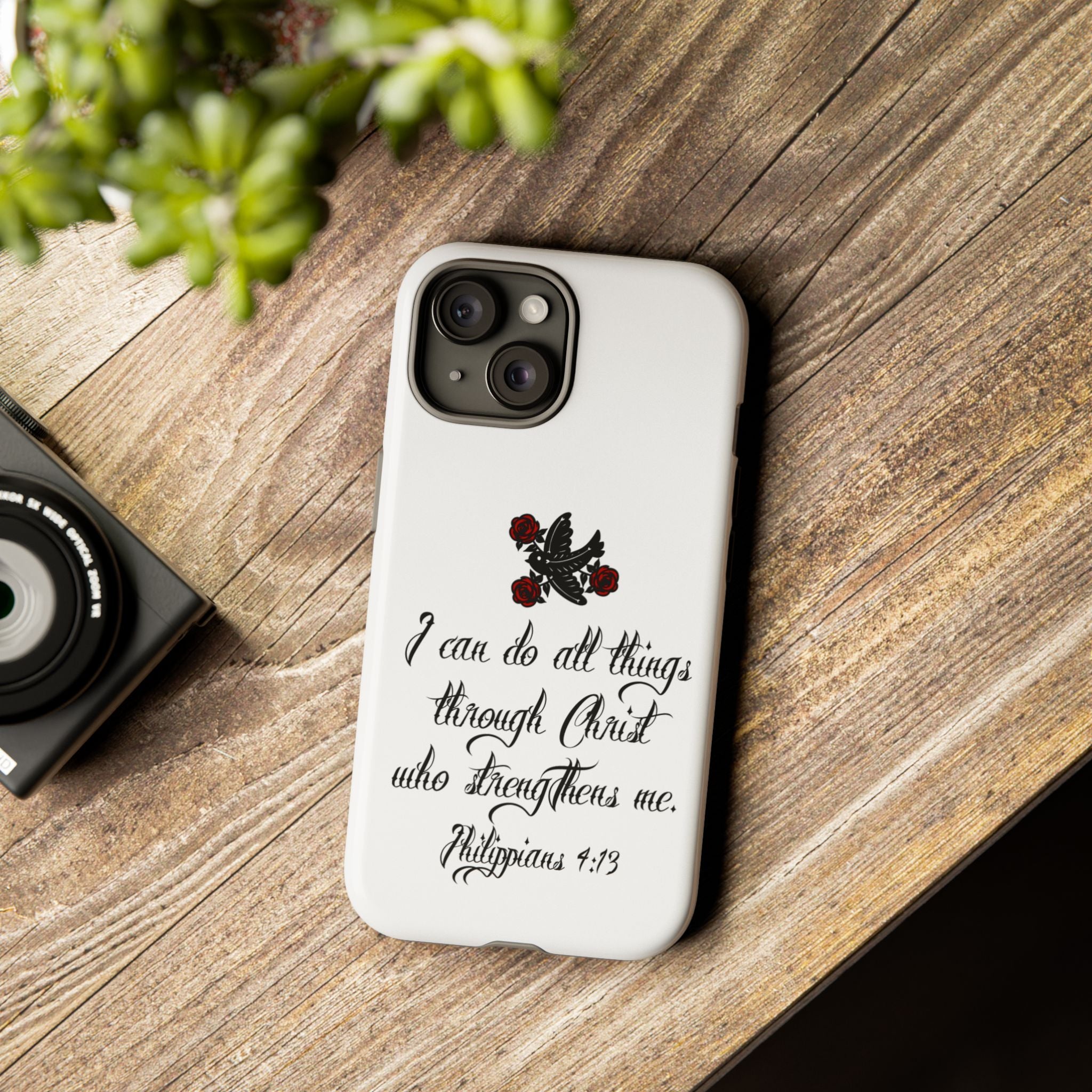 Christian Phone Case — "I can do all things through Christ" (Philippians 4:13)