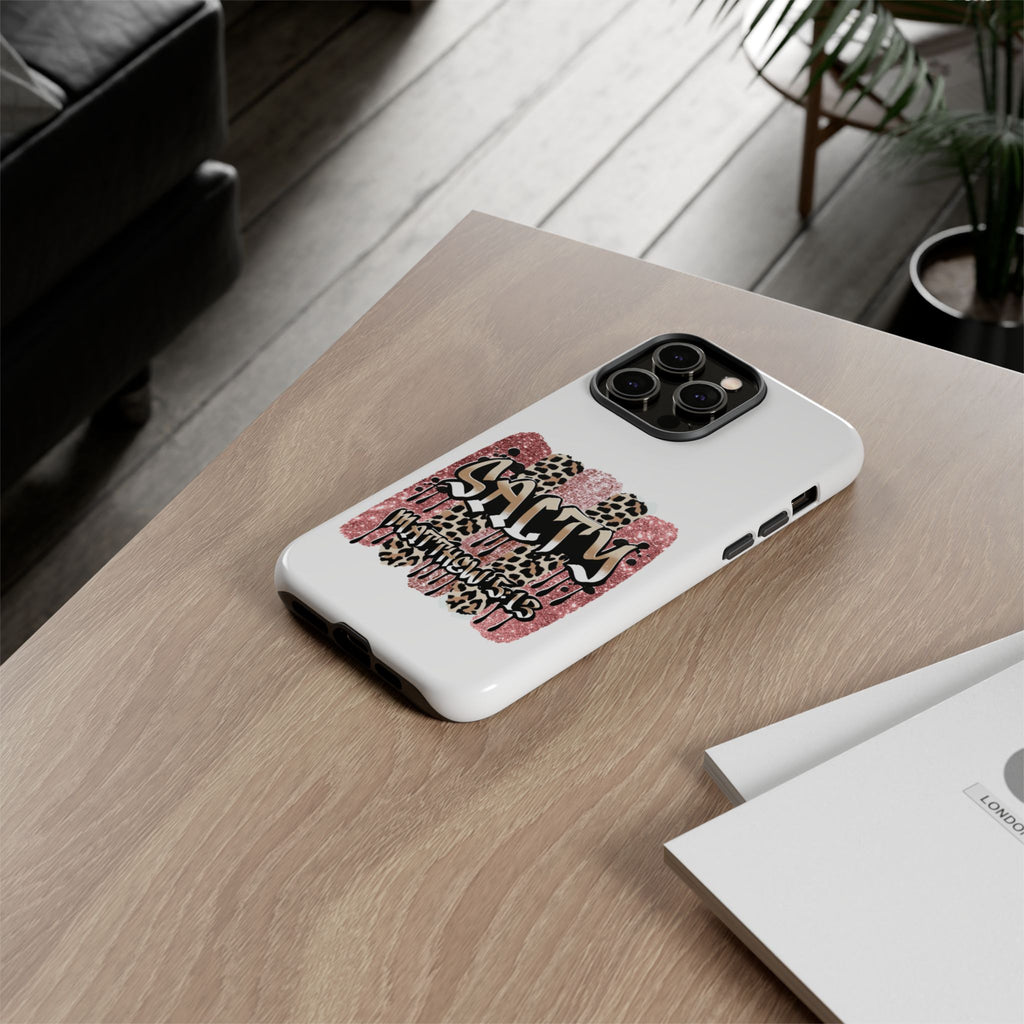 Salty Matthew 5:13 Scripture Leopard Pink Glitter Tough Case — Matthew 5:13 Scripture Phone Cover