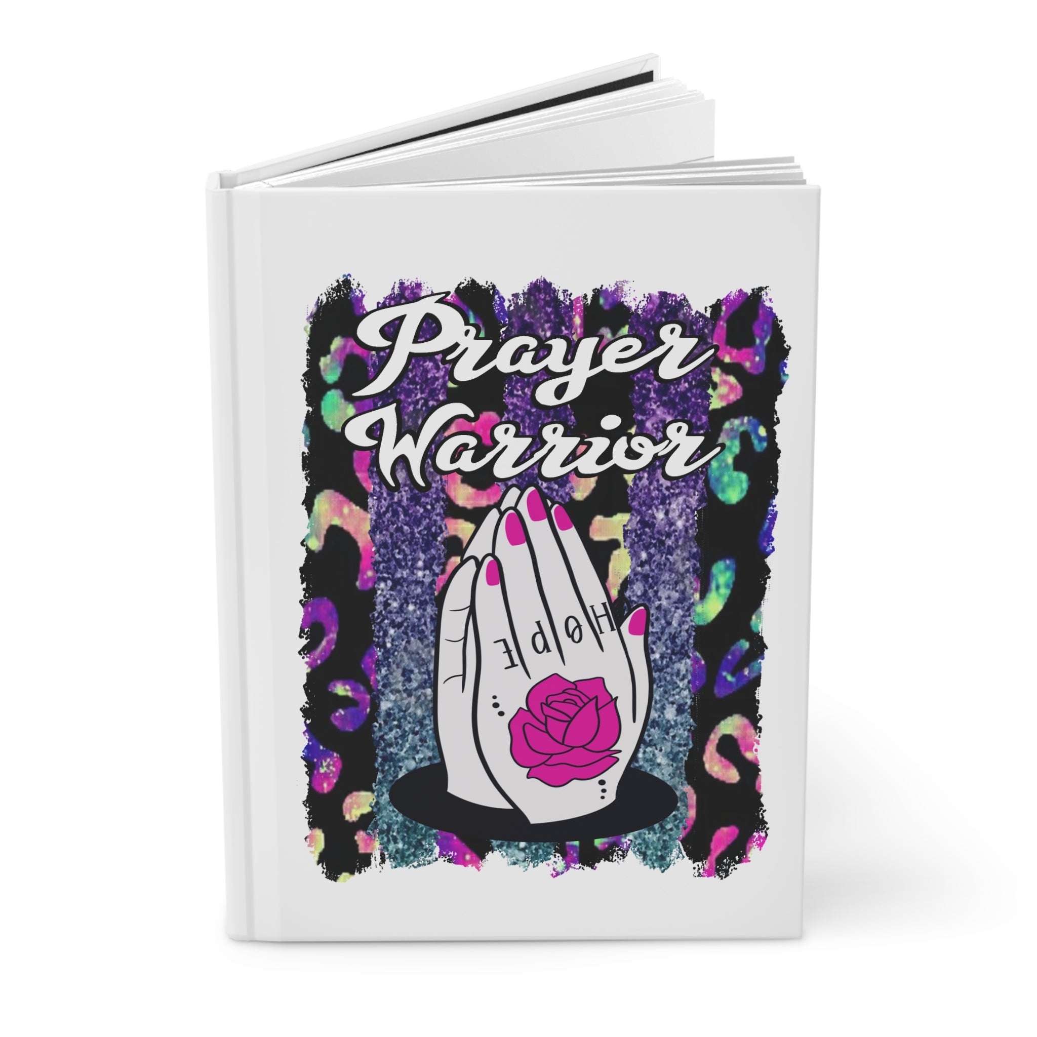Prayer Warrior Journal — Floral Praying Hands Hardcover Notebook