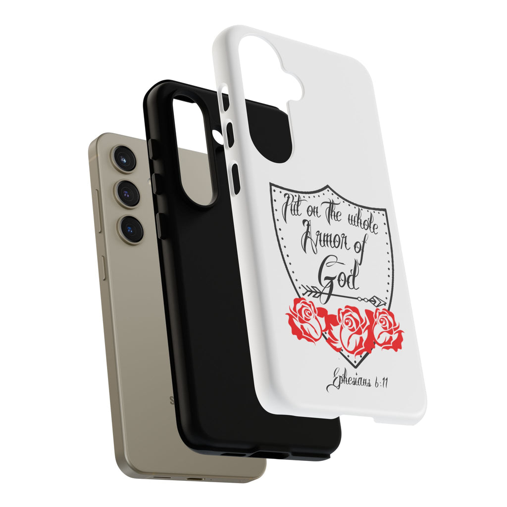 Armor of God Phone Case — Ephesians 6:11 Christian Floral Protective Cover