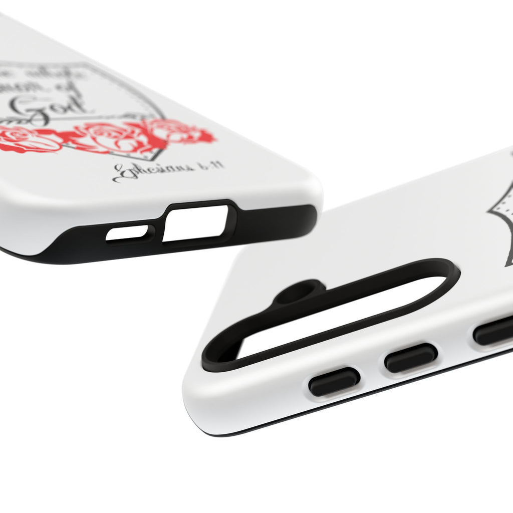 Armor of God Phone Case — Ephesians 6:11 Christian Floral Protective Cover