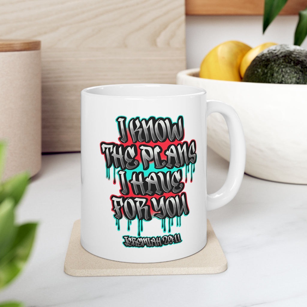Jeremiah 29:11 Graffiti Scripture Christian Ceramic Mug — 11oz & 15oz Coffee Cup