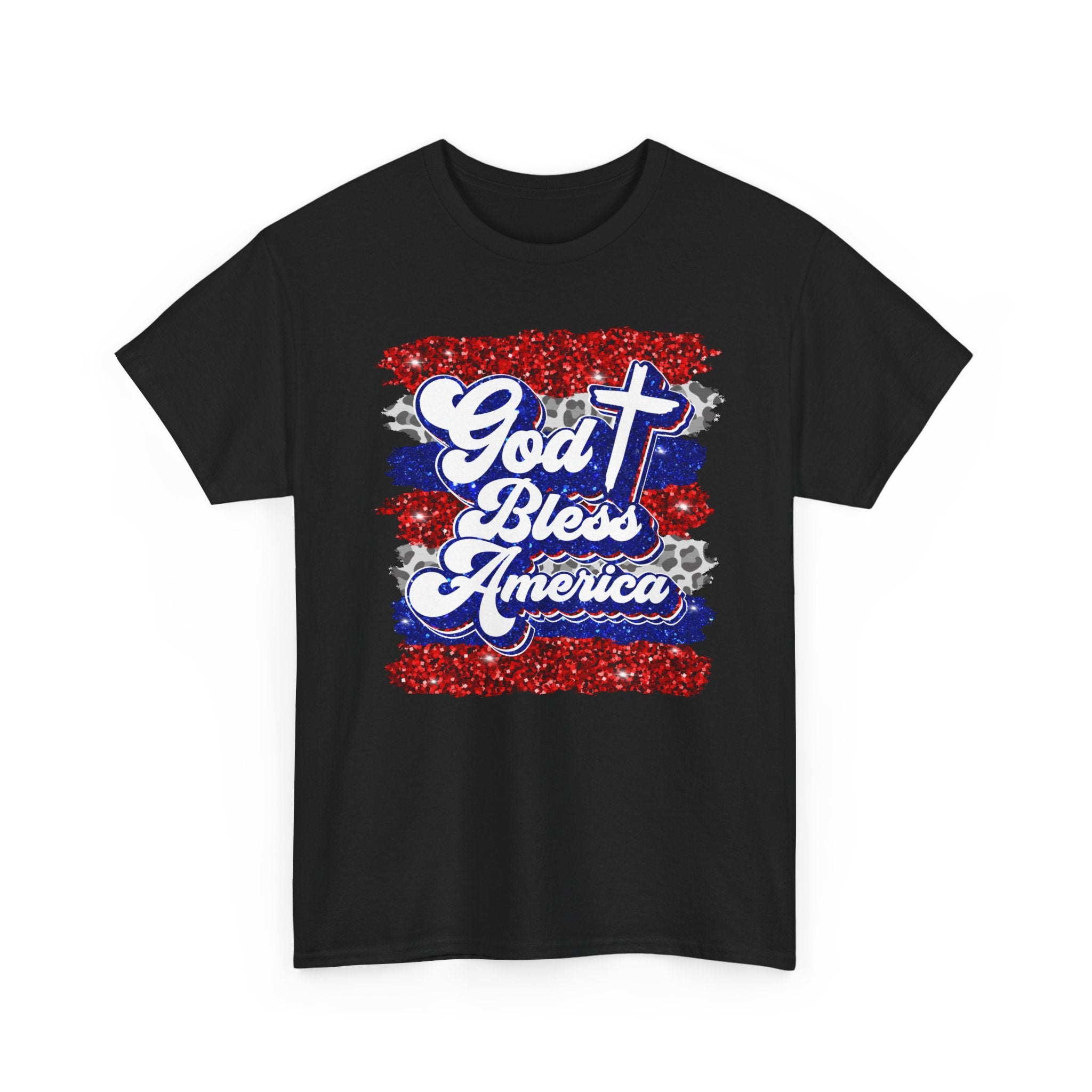God Bless America Tee – Patriotic Cross Graphic Shirt