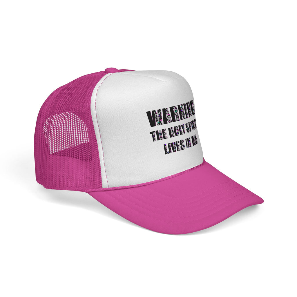 Trucker Cap — "Warning: The Holy Spirit Lives in Me" Christian Hat