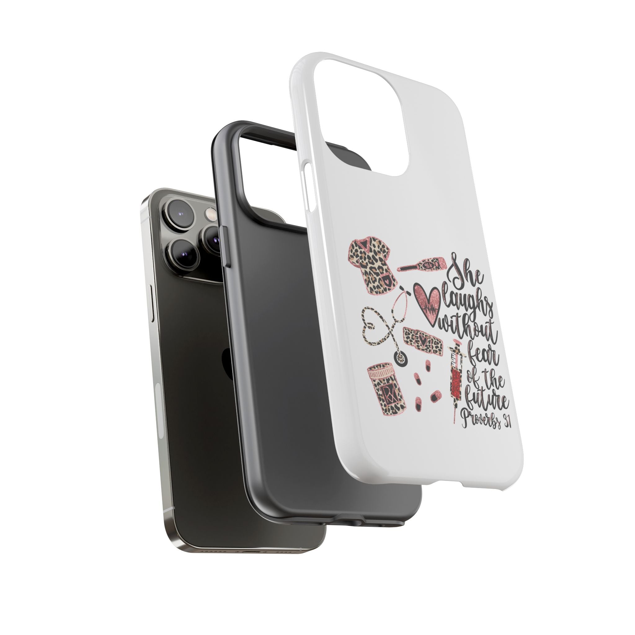 'She Laughs Without Fear' Proverbs 31 Scripture Nurse Tough Phone Case