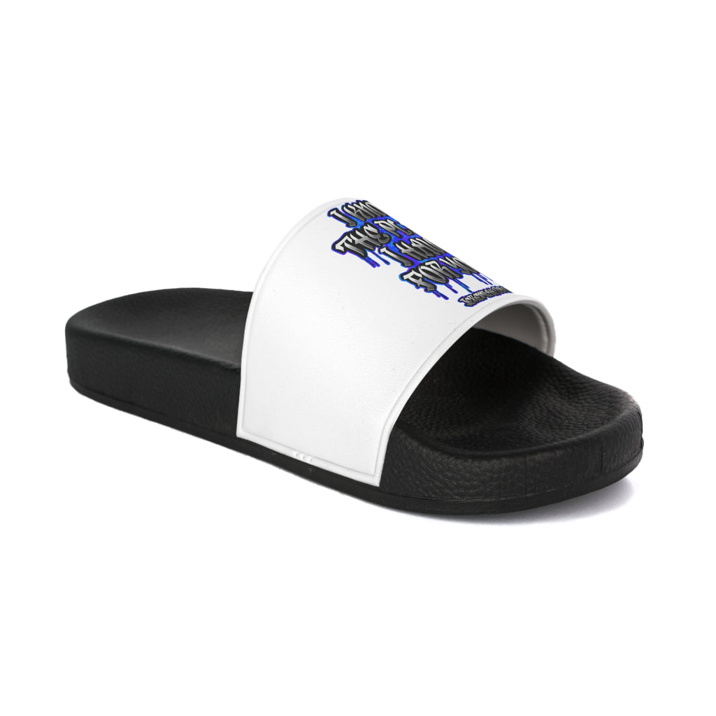 Slide Sandals — Bold Graffiti Jeremiah 29:11 Pool Slides for Men