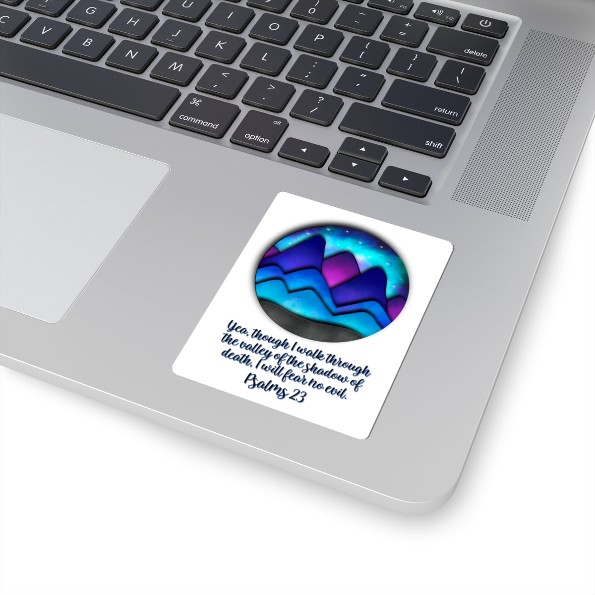 Psalms 23 Mountain Sticker Inspirational Christian Kiss-Cut Sticker