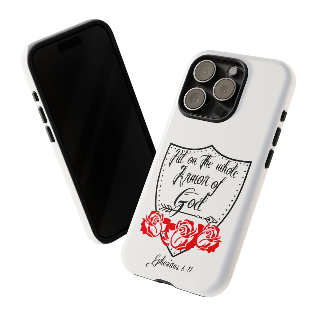 Armor of God Phone Case — Ephesians 6:11 Christian Floral Protective Cover