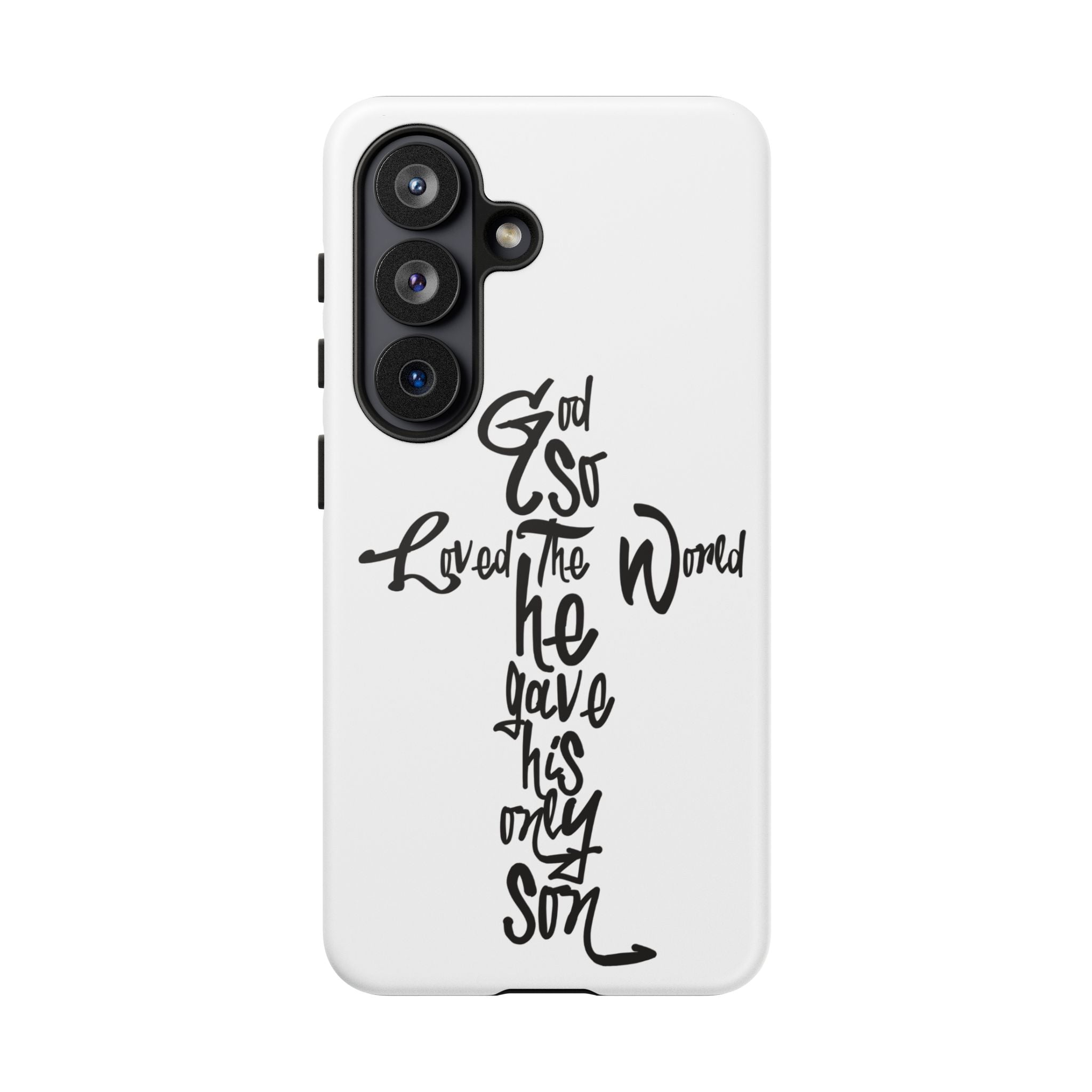 John 3:16 Bible Verse Christian Cross Phone Case — “God So Loved the World He Gave His Only Son”