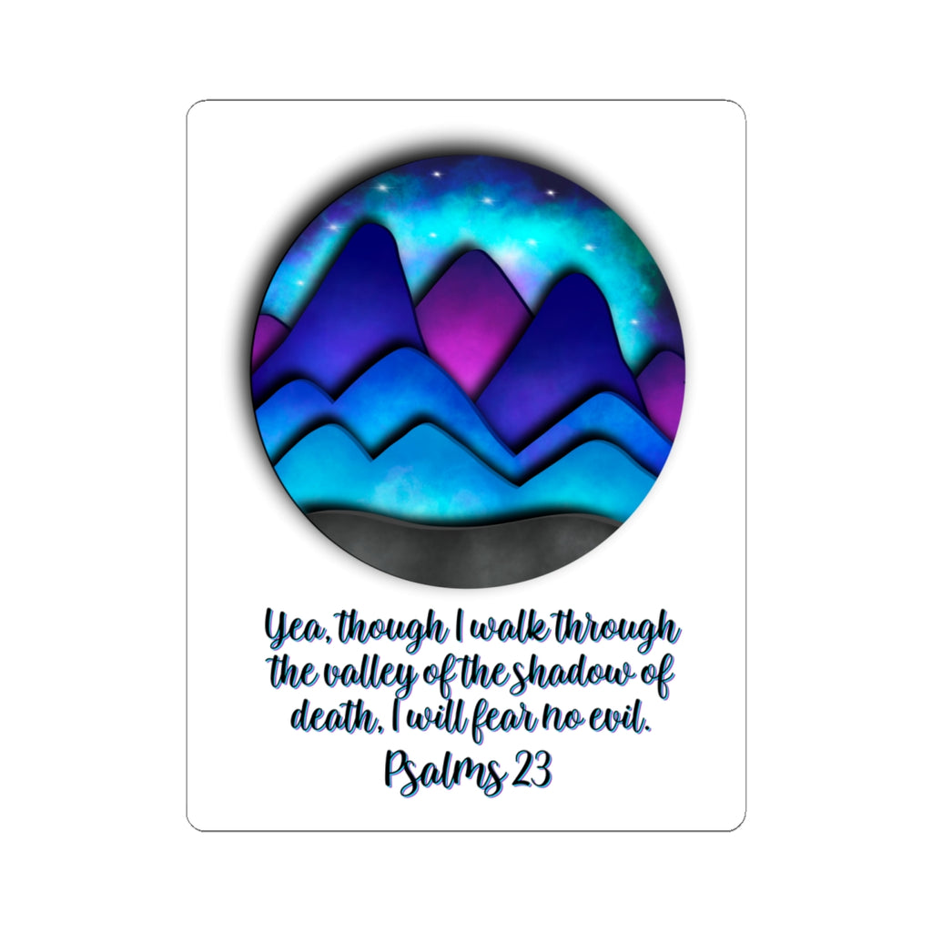 Psalms 23 Mountain Sticker Inspirational Christian Kiss-Cut Sticker