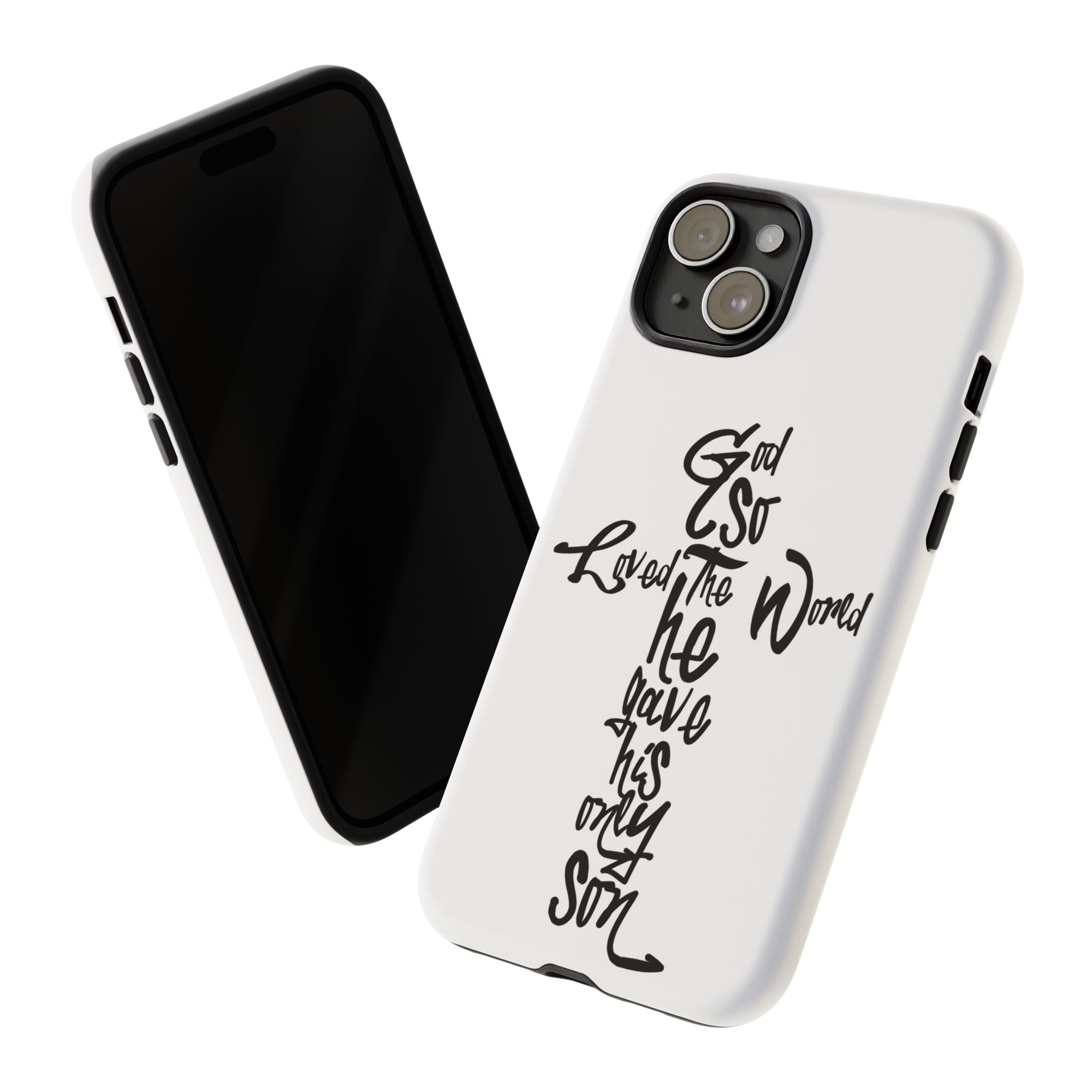 John 3:16 Bible Verse Christian Cross Phone Case — “God So Loved the World He Gave His Only Son”