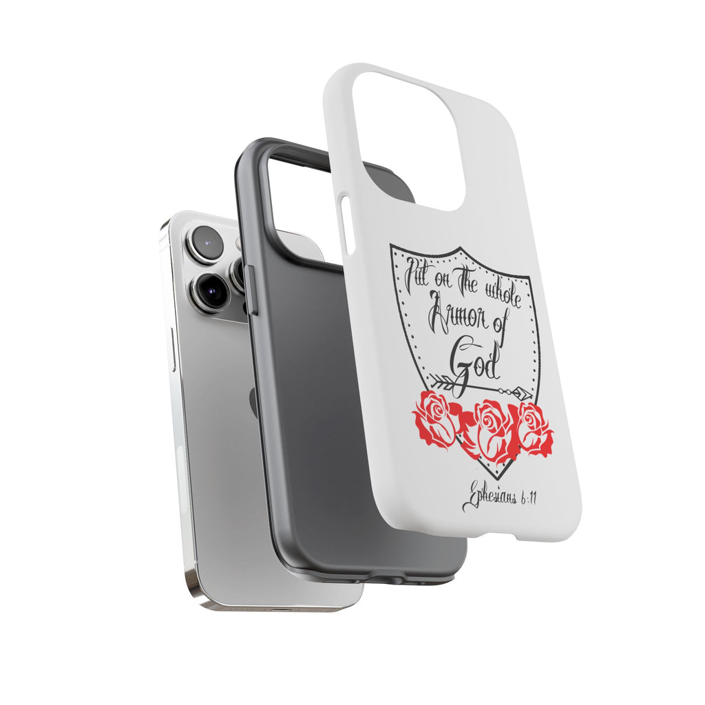 Armor of God Phone Case — Ephesians 6:11 Christian Floral Protective Cover