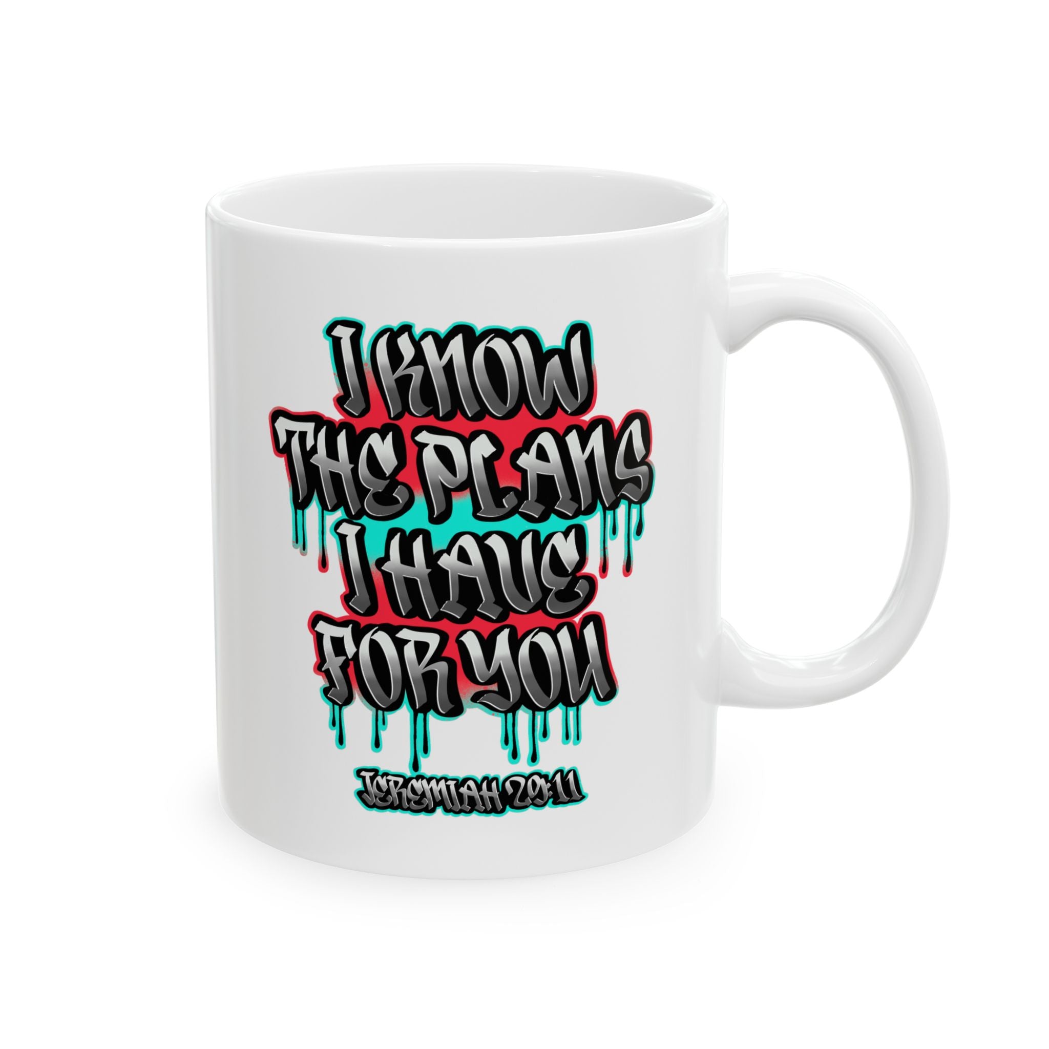 Jeremiah 29:11 Graffiti Scripture Christian Ceramic Mug — 11oz & 15oz Coffee Cup