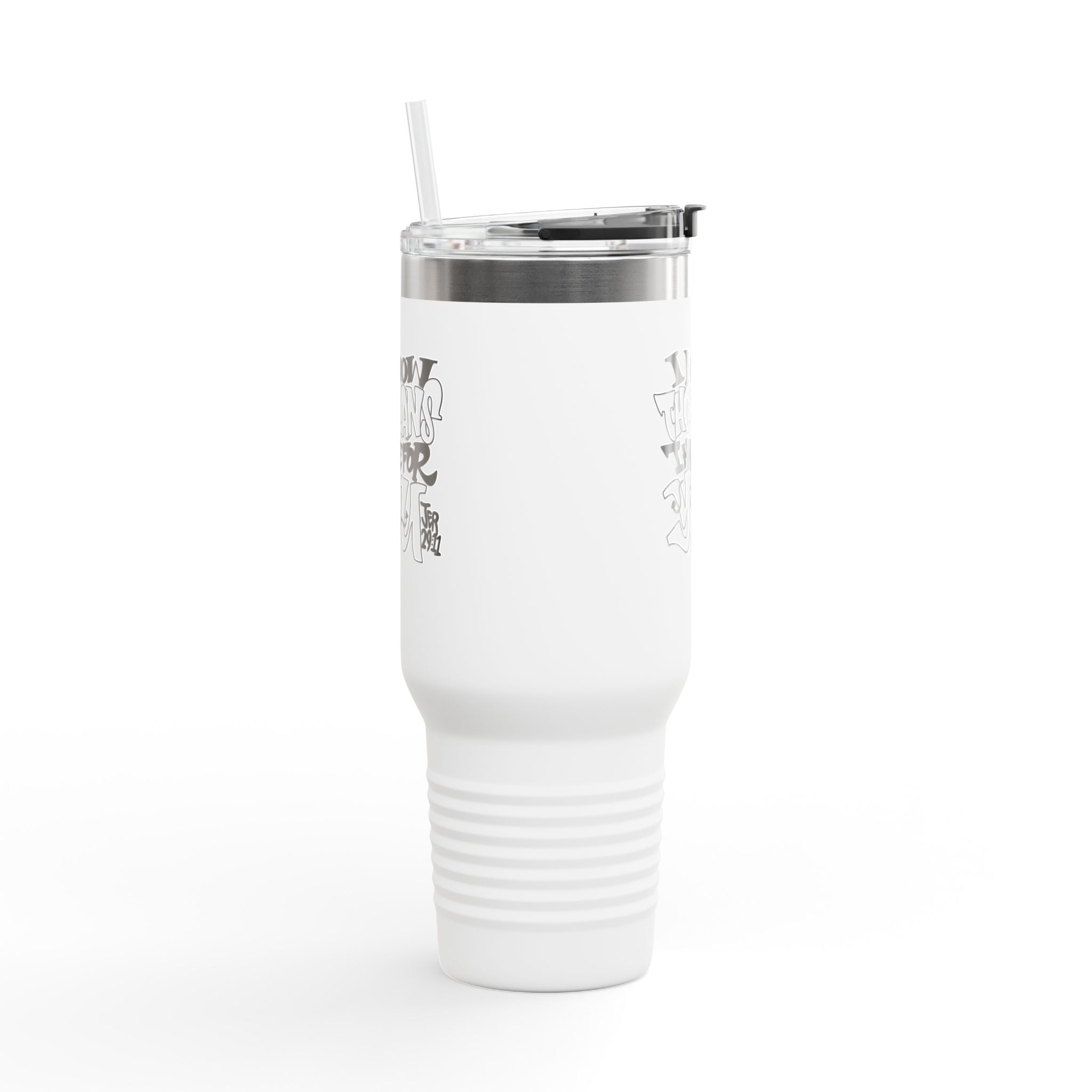 40oz Insulated Travel Mug – "I Know the Plans I Have for You" Jeremiah 29:11 Tumbler