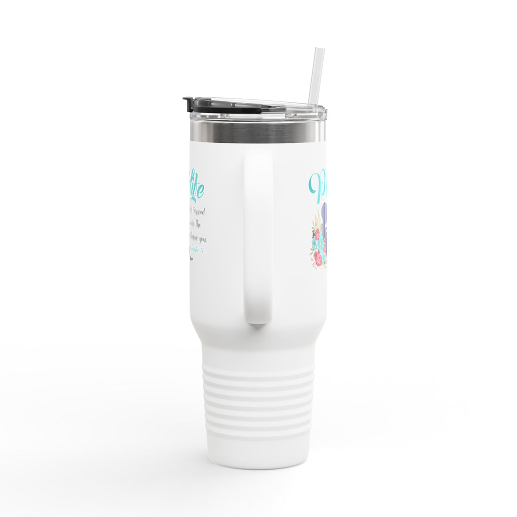 40oz Insulated Travel Mug – 'ProLife Bible Verse Tumbler