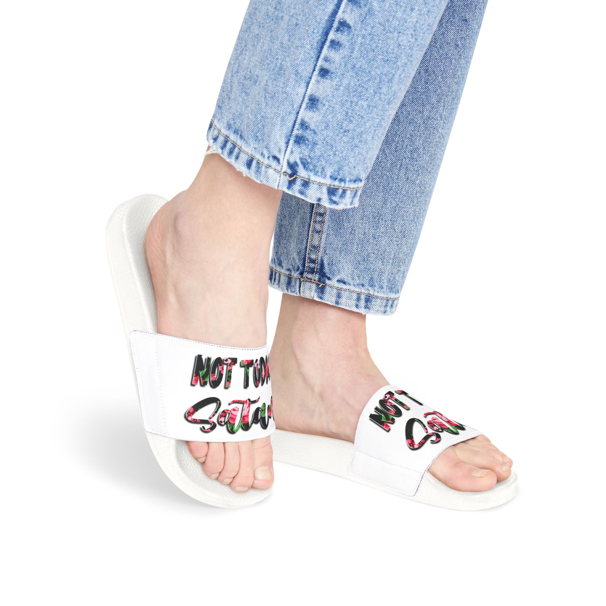 Not today Satan Christian Women's Removable-Strap Sandals
