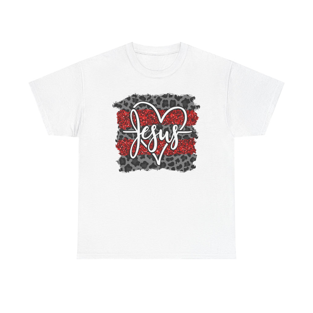 Jesus Heart Leopard Stripe T-Shirt