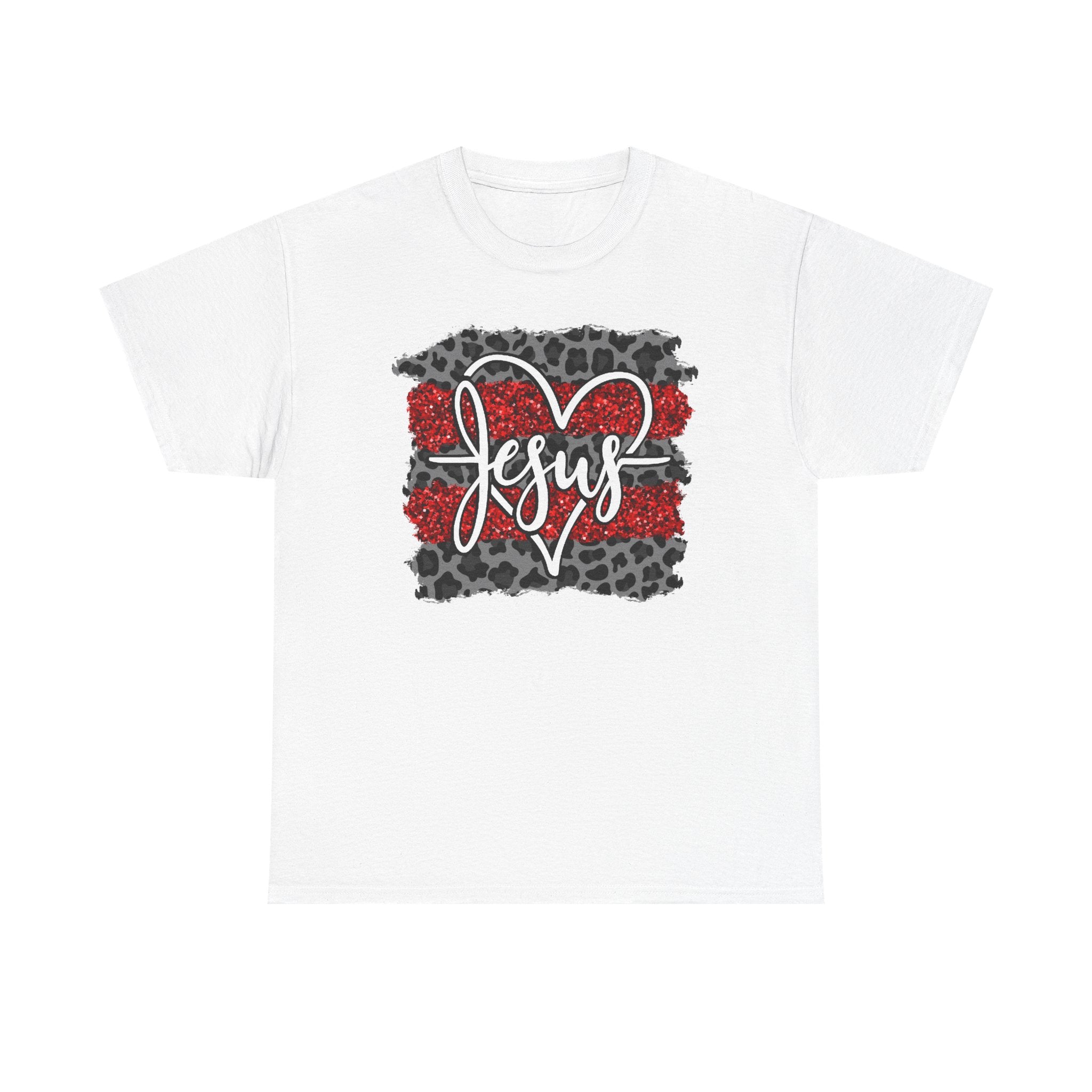 Jesus Heart Leopard Stripe T-Shirt