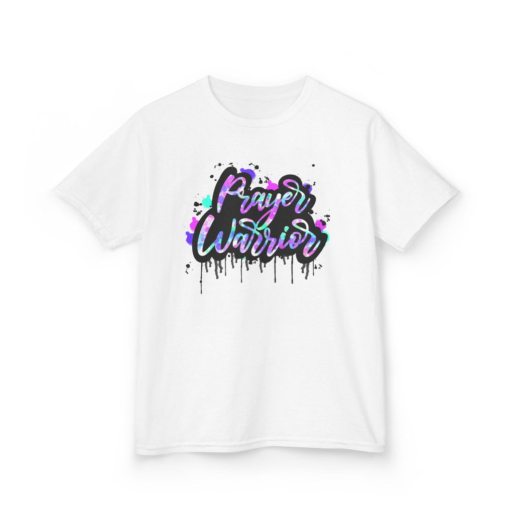 Kids Tee — "Prayer Warrior" Colorful Graffiti Christian Shirt