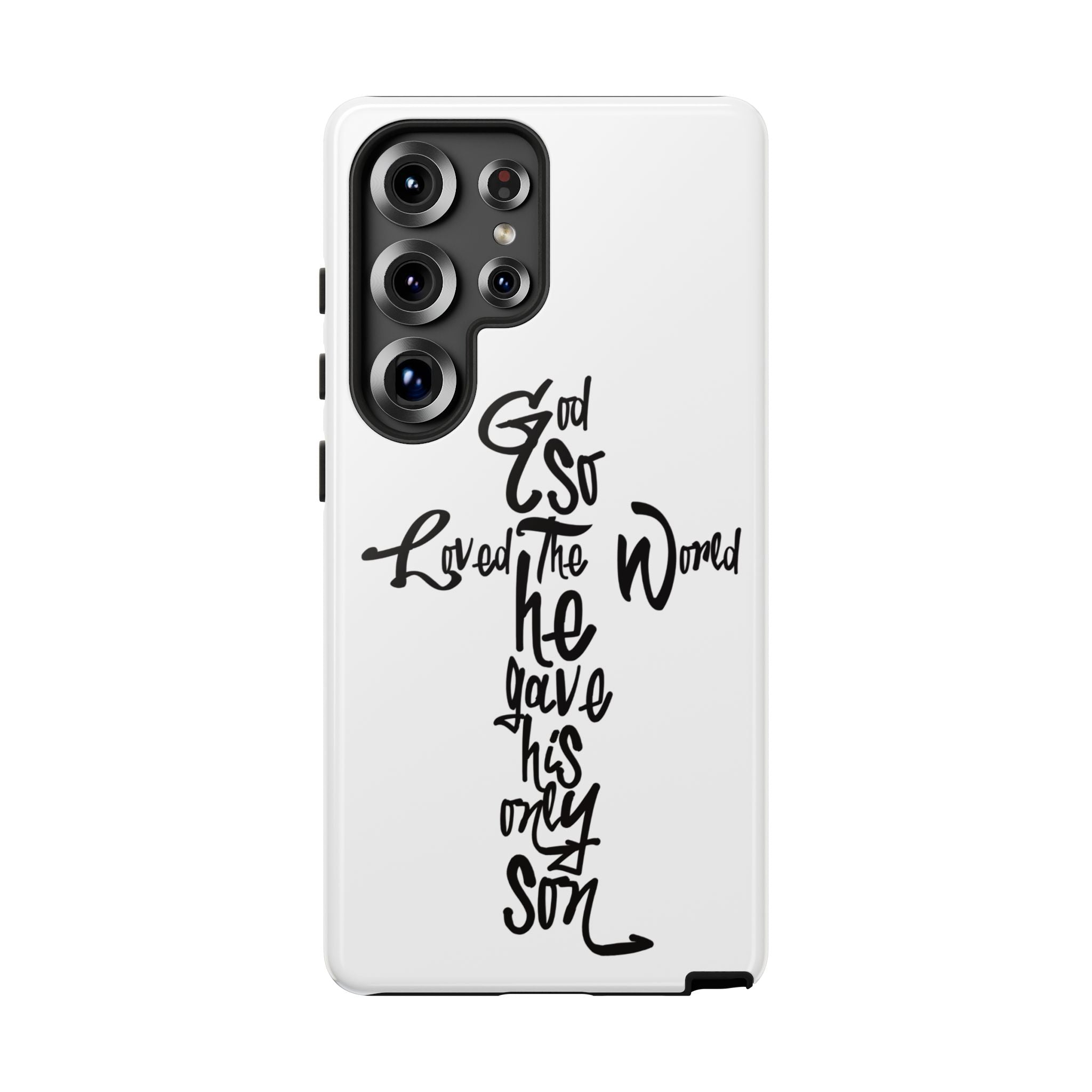 John 3:16 Bible Verse Christian Cross Phone Case — “God So Loved the World He Gave His Only Son”
