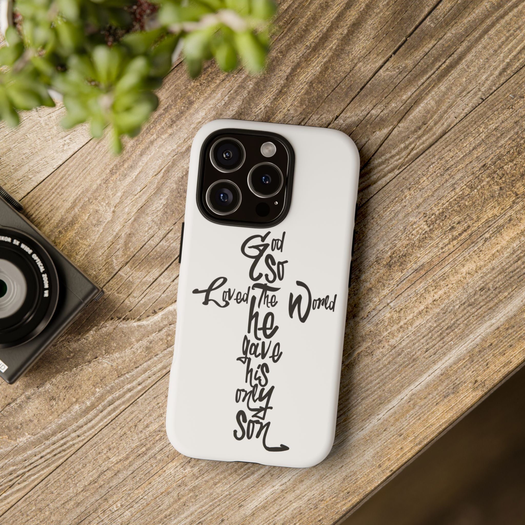 John 3:16 Bible Verse Christian Cross Phone Case — “God So Loved the World He Gave His Only Son”