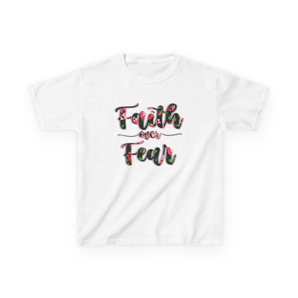 Kids Tee — "Faith Over Fear" Floral Graphic