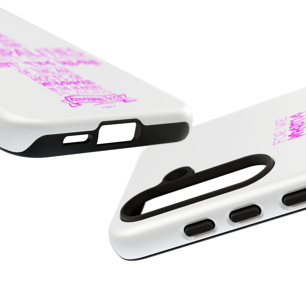 Armor of God Christian Cross Phone Case — Ephesians 6:12 Pink Typography Tough Case