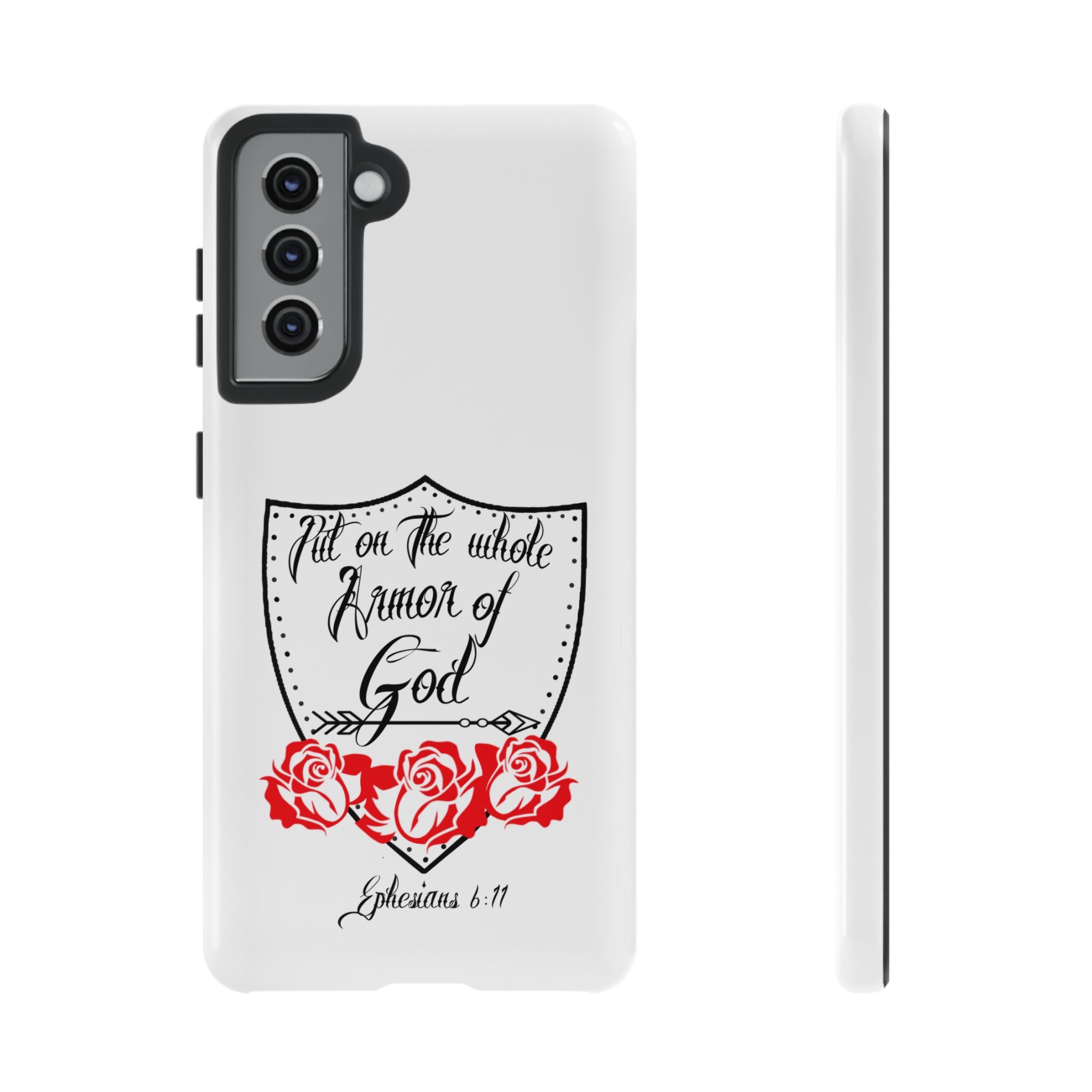 Armor of God Phone Case — Ephesians 6:11 Christian Floral Protective Cover