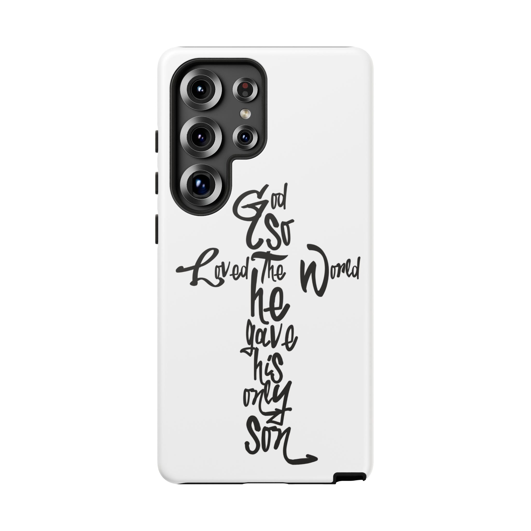 John 3:16 Bible Verse Christian Cross Phone Case — “God So Loved the World He Gave His Only Son”