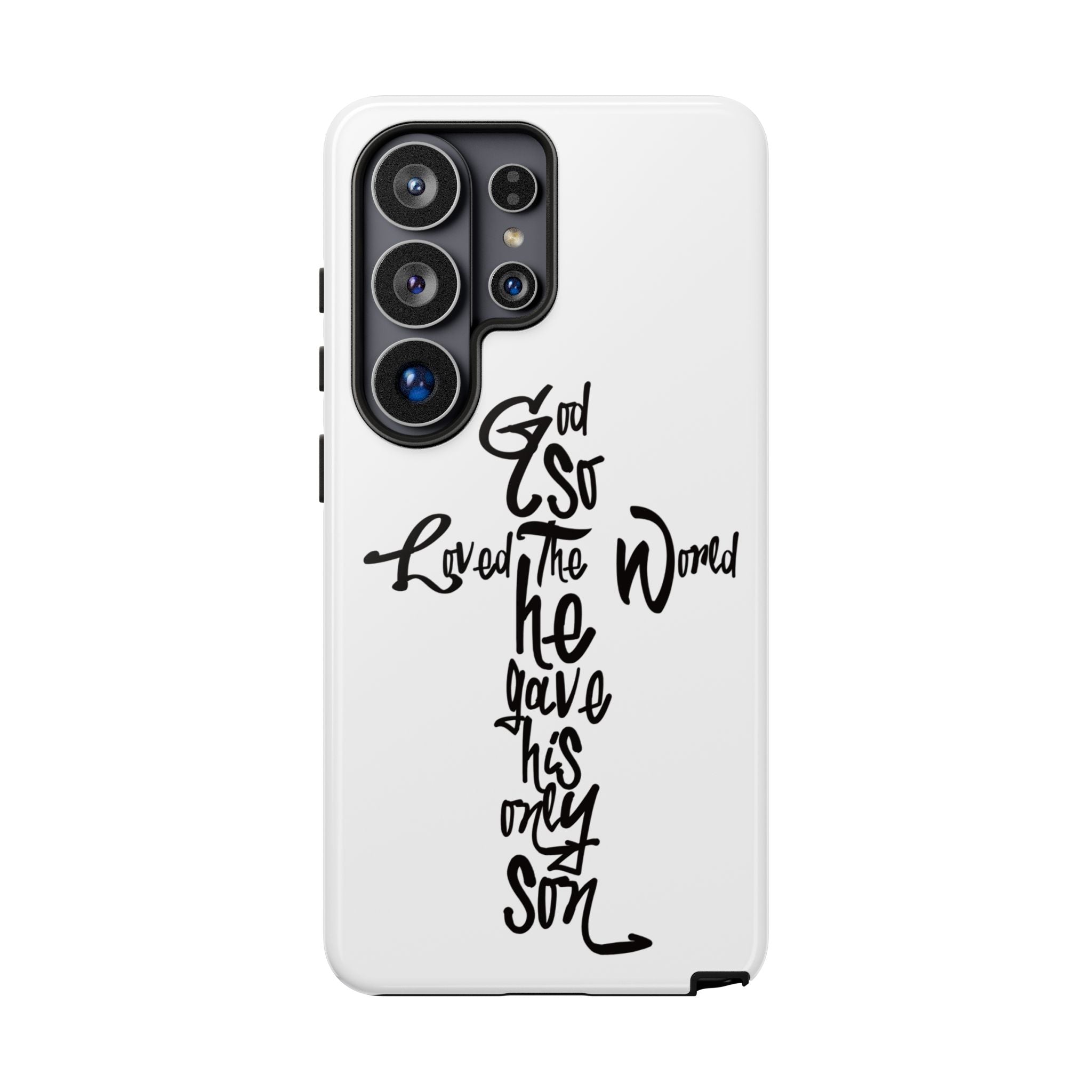 John 3:16 Bible Verse Christian Cross Phone Case — “God So Loved the World He Gave His Only Son”