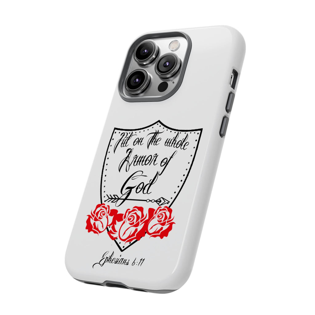 Armor of God Phone Case — Ephesians 6:11 Christian Floral Protective Cover