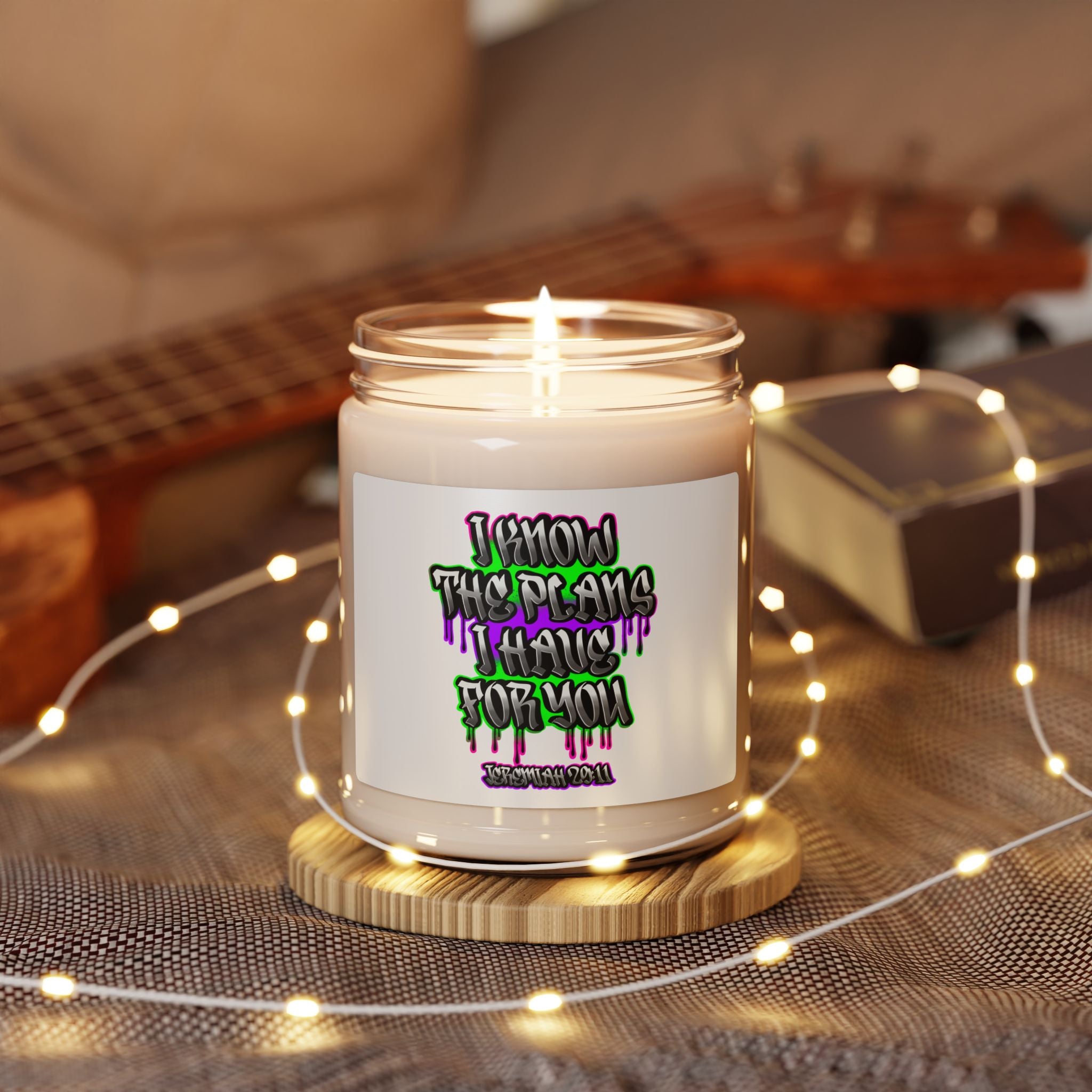 Scented Soy Candle — "I Know the Plans I Have for You" Inspirational Jar, 9 oz