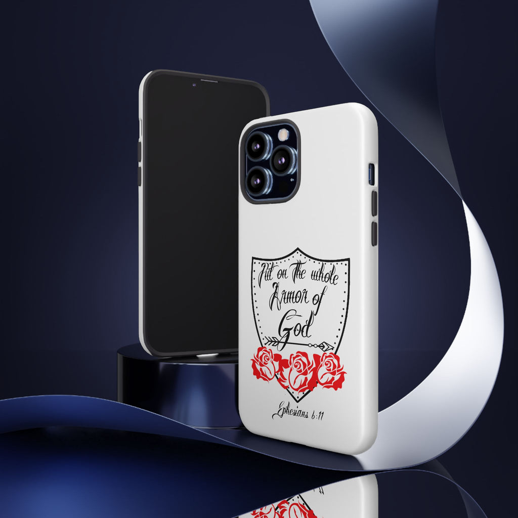 Armor of God Phone Case — Ephesians 6:11 Christian Floral Protective Cover