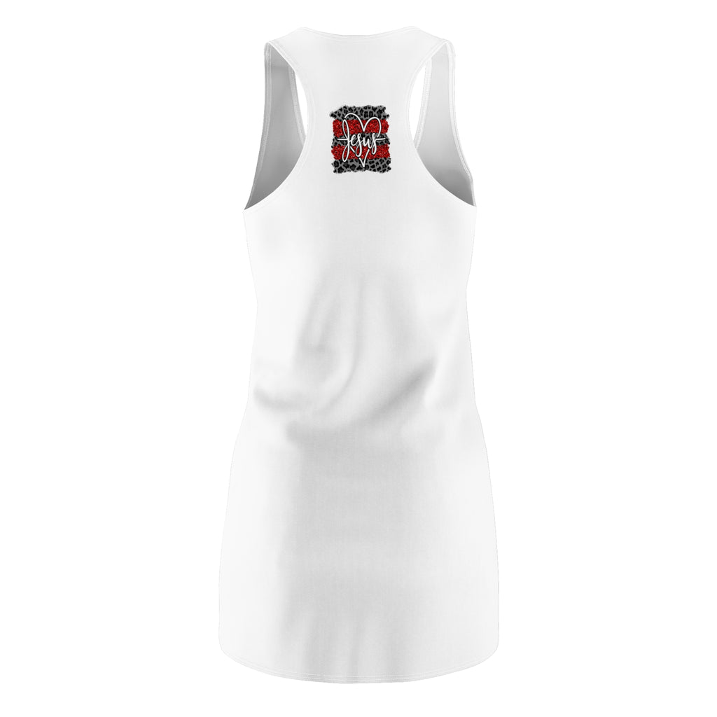 Jesus Heart Racerback Dress – Red Glitter Leopard Faith Dress