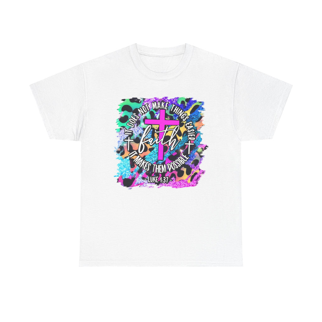 Faith Graphic Tee - Colorful Cross Inspirational Christian T-Shirt (Hebrews 11:1)