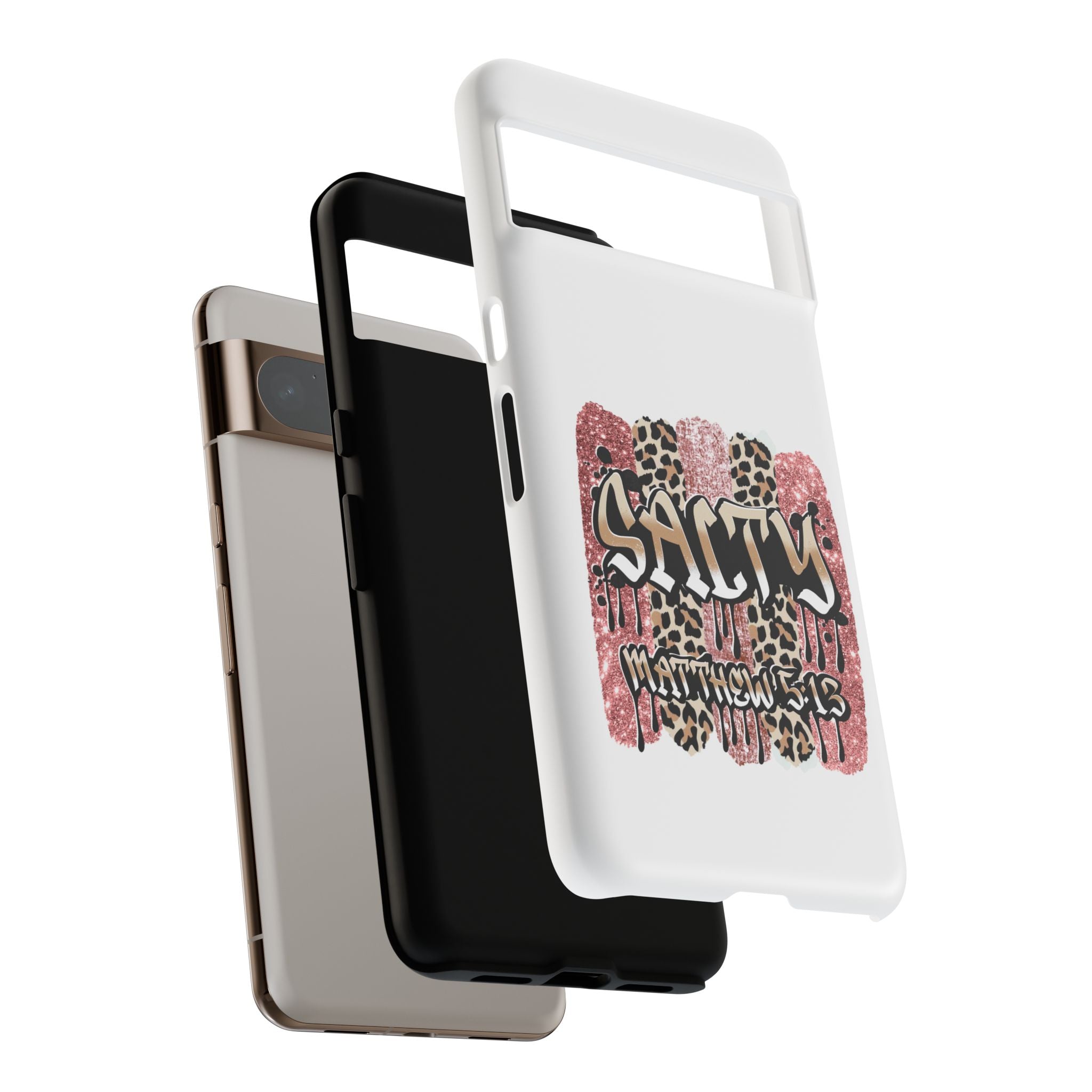 Salty Matthew 5:13 Scripture Leopard Pink Glitter Tough Case — Matthew 5:13 Scripture Phone Cover