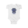 Infant Bodysuit — "I Would The Plans I Have It For You" Cute Blue Drip Graphic Baby Onesie