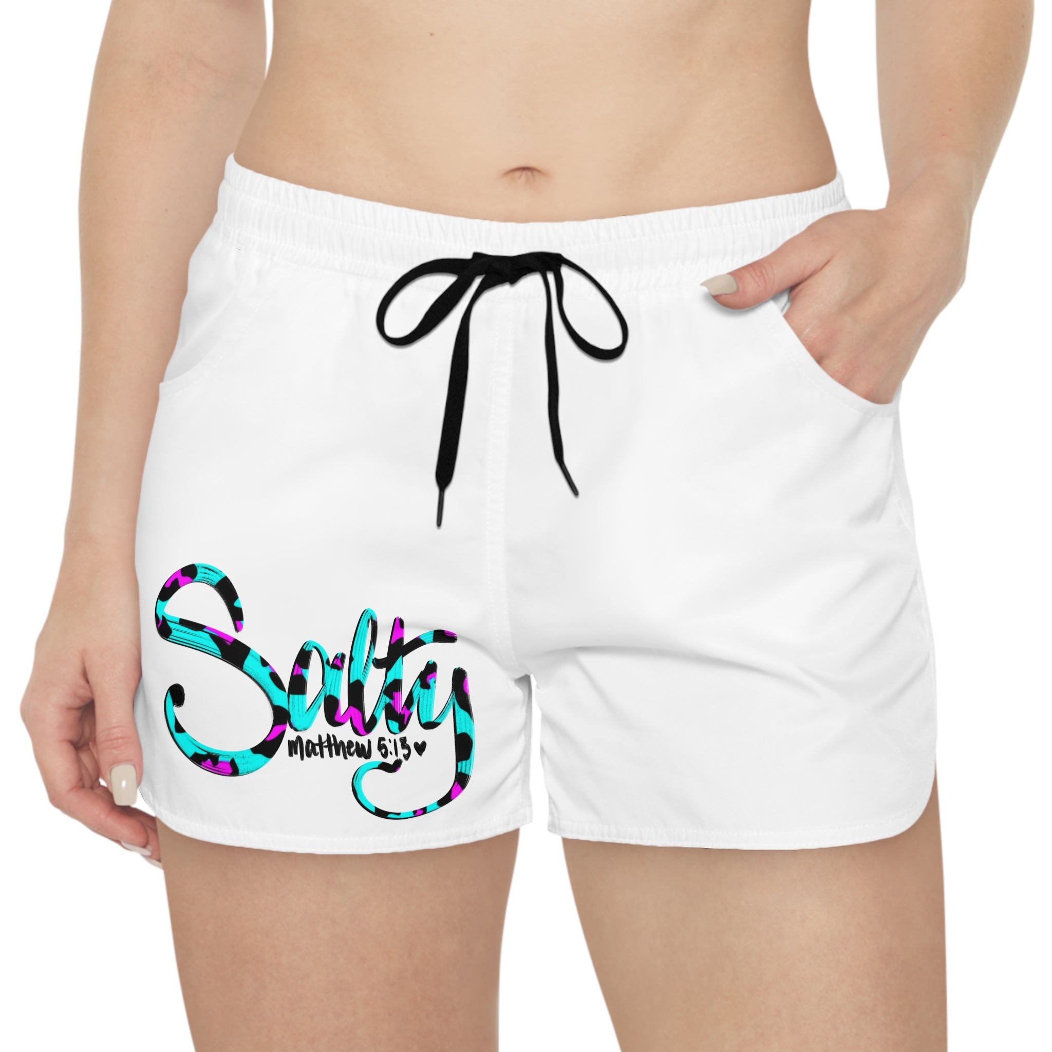 Women's 'Salty' Script Beach Shorts — Scripture Swim & Lounge Shorts