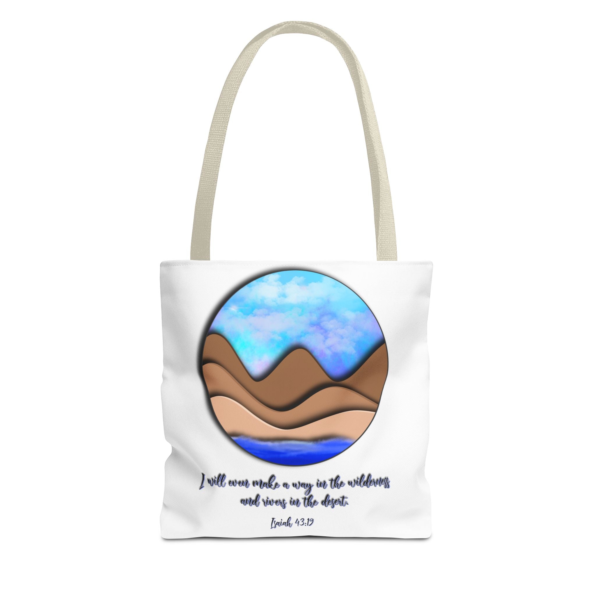 Inspirational Mountains Tote —  Scripture Landscape Tote Bag