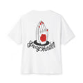 Pray Harder Tee — Rose Praying Hands Graphic Oversized Boxy T‑Shirt