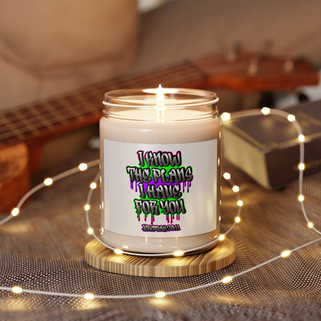 Scented Soy Candle — "I Know the Plans I Have for You" Inspirational Jar, 9 oz