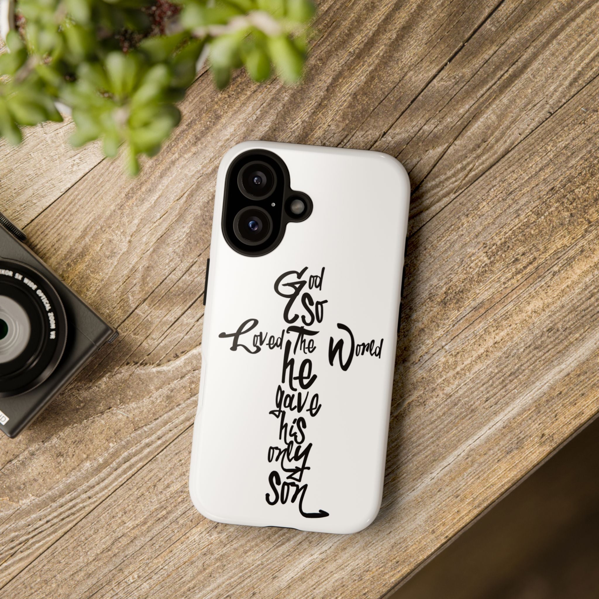 John 3:16 Bible Verse Christian Cross Phone Case — “God So Loved the World He Gave His Only Son”